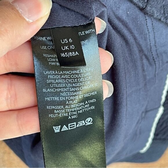 Anthropologie Maeve Sew it Seams Dark Blue Midi Dress 6 - Picture 5 of 10